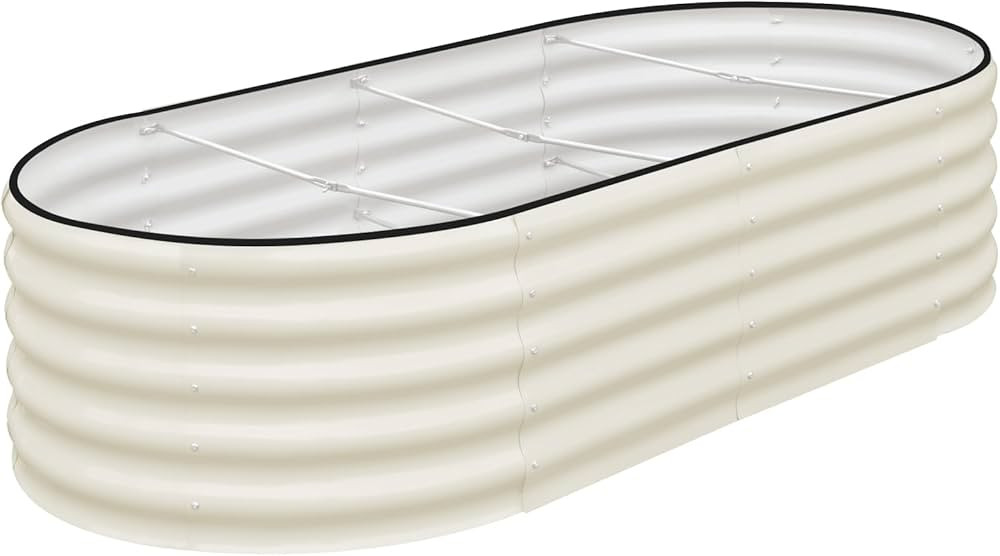 SnugNiture Galvanized Raised Garden Bed, 8x4x1.5ft Oval Metal Planter Box for Planting Outdoor Pl... | Amazon (US)