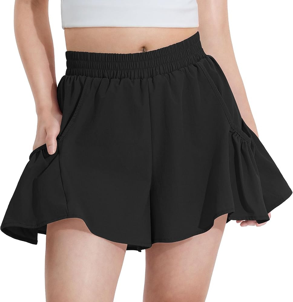 KEREDA Girls Flowy Shorts,Athletic Shorts for Teen Girls with Liner 2-in-1 for Running,Gym,Workou... | Amazon (US)