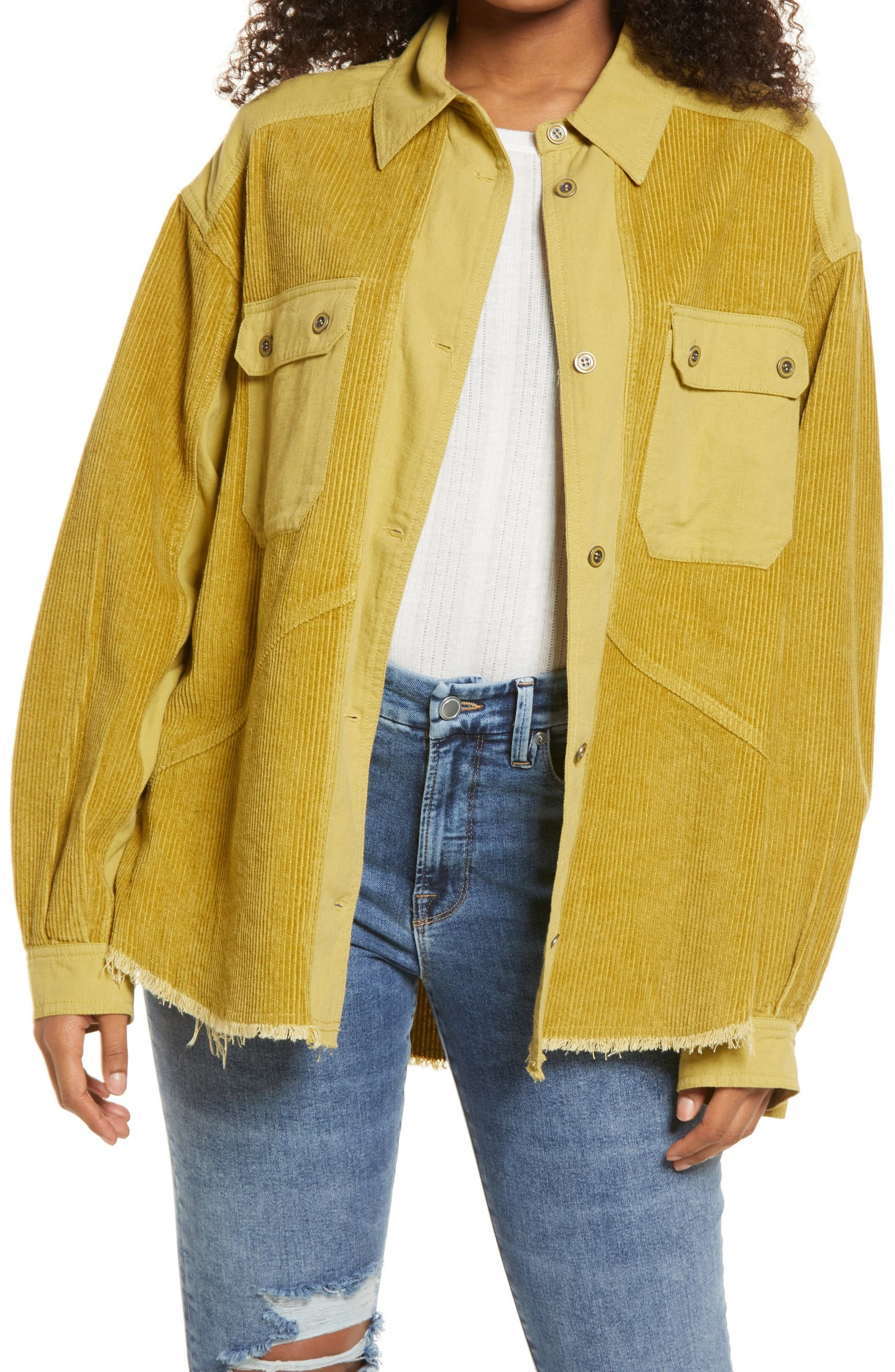 Frayed Corduroy Shirt Jacket | Nordstrom