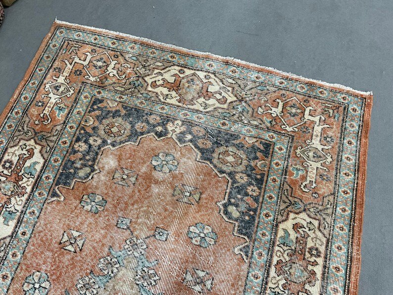 Farmhouse Decor4x8 Vintage Oushak Faded Rug Rug4x84x8 | Etsy | Etsy (US)