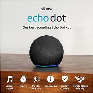 All-New Echo Dot (5th Gen, 2022 release) | Smart speaker with Alexa | Charcoal | Amazon (US)