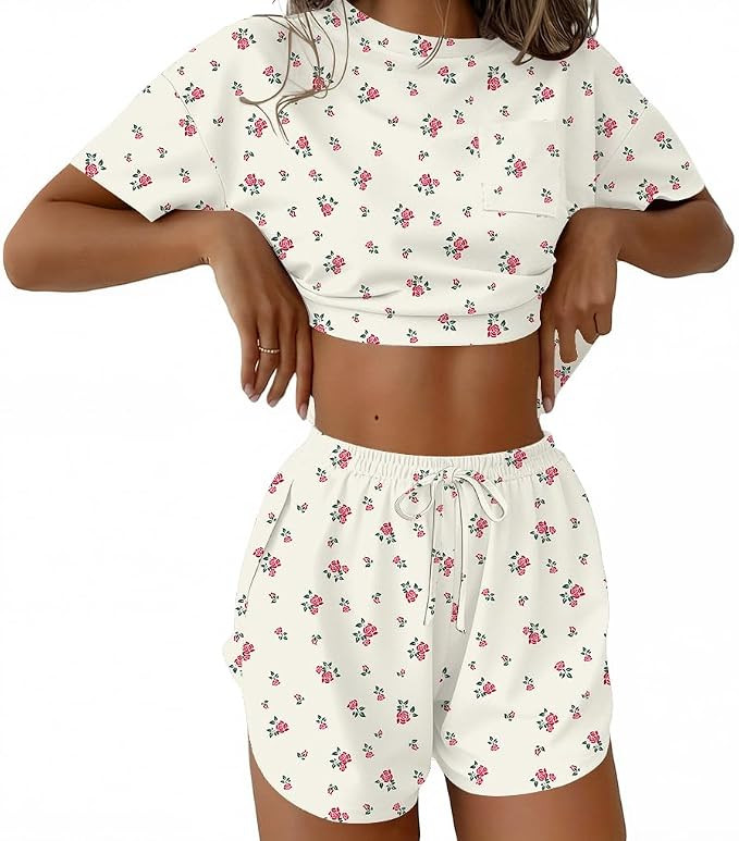 Ekouaer Womens Pajama Sets Sexy Lounge Sets Side Split Short Pj Sets Cute Pjs 2 Piece Comfy Sleep... | Amazon (US)