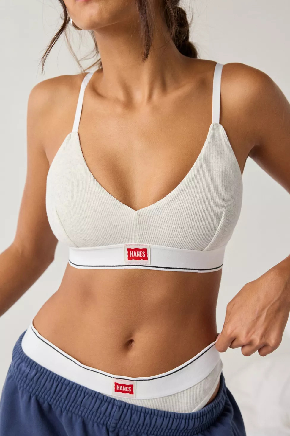Hanes UO Exclusive Jersey Knit Triangle Bralette | Urban Outfitters (US and RoW)