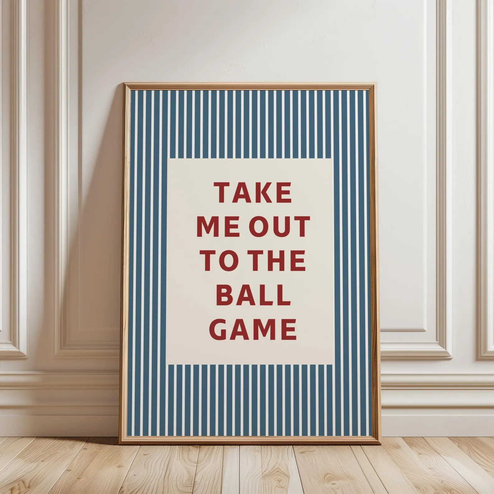 Take Me Out to the Ball Game Wall Art, Baseball Nursery Print, Baseball Fan Gift, Retro Typograph... | Etsy (US)