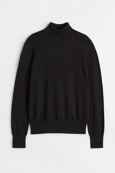 Fine-knit polo-neck jumper | H&M (UK, MY, IN, SG, PH, TW, HK)