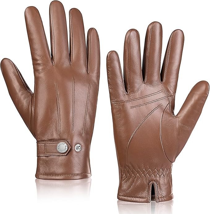 Genuine Sheepskin Leather Winter Warm Thinsulate Touchscreen Driving Motorcycle Gloves | Amazon (US)
