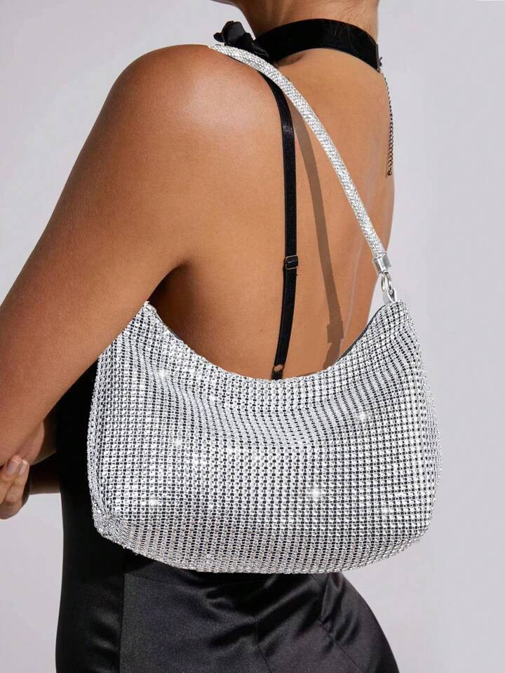 1 Piece For Women, Simple Shiny Imitation Diamond Three-Dimensional Thick Diamond Strip Wrist Ele... | SHEIN