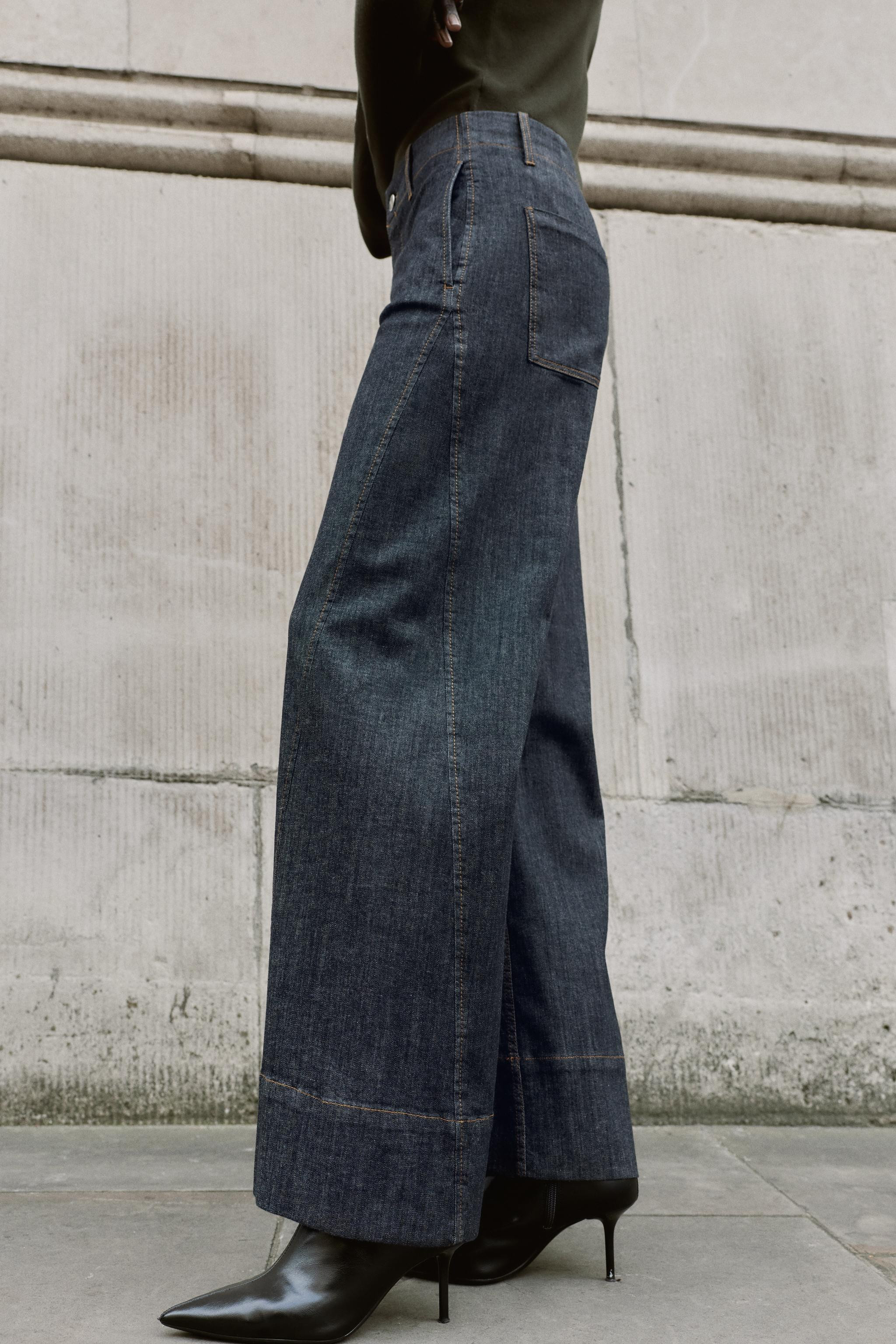 WIDE LEG SEAMED PANTS | Zara US