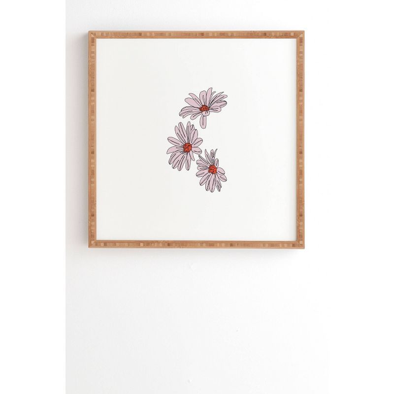 The Colour Study Daisy Illustration Bud Floral Framed Wall Art Pink - Deny Designs | Target