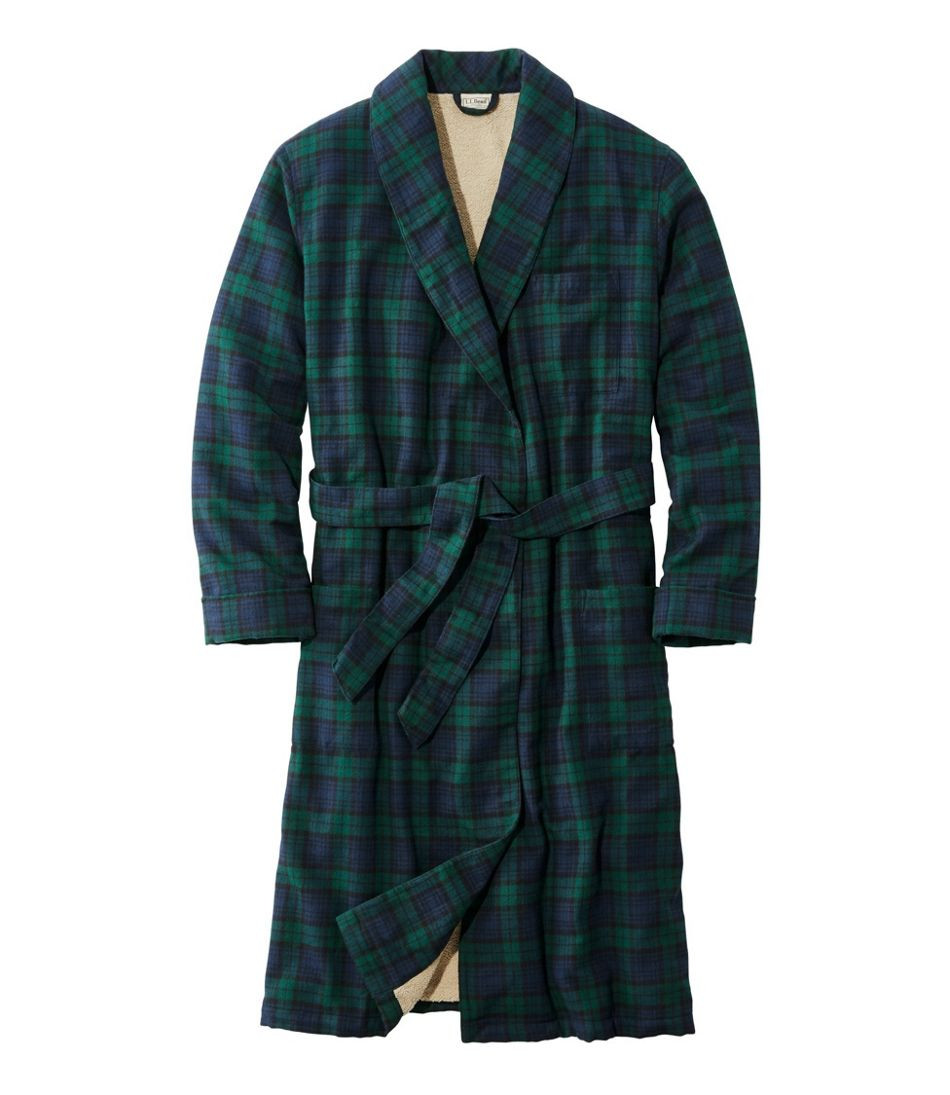 Men's Scotch Plaid Flannel Robe, Sherpa-Lined | L.L. Bean