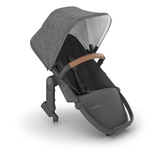 UPPAbaby RumbleSeat V2+ Second Lower Seat/Compatible with Vista V2 and Vista V3 / Adapters, Bumper Bar, Bug Shield Included/Greyson (Charcoal Mélange/Carbon Frame/Saddle Leather) | Amazon (US)