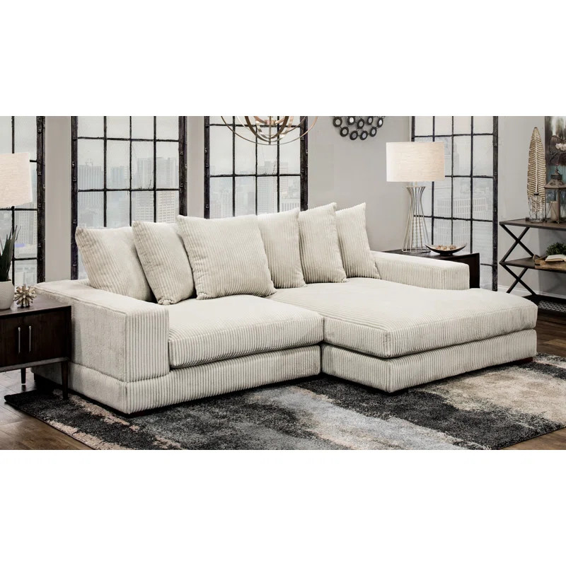 Luxe 108" Corduroy Sectional | Wayfair North America