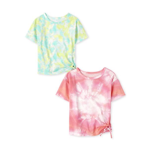 The Children's Place Girls Tie-Dye Tie-Front T-Shirts, 2-Pack, Sizes 5-16 | Walmart (US)