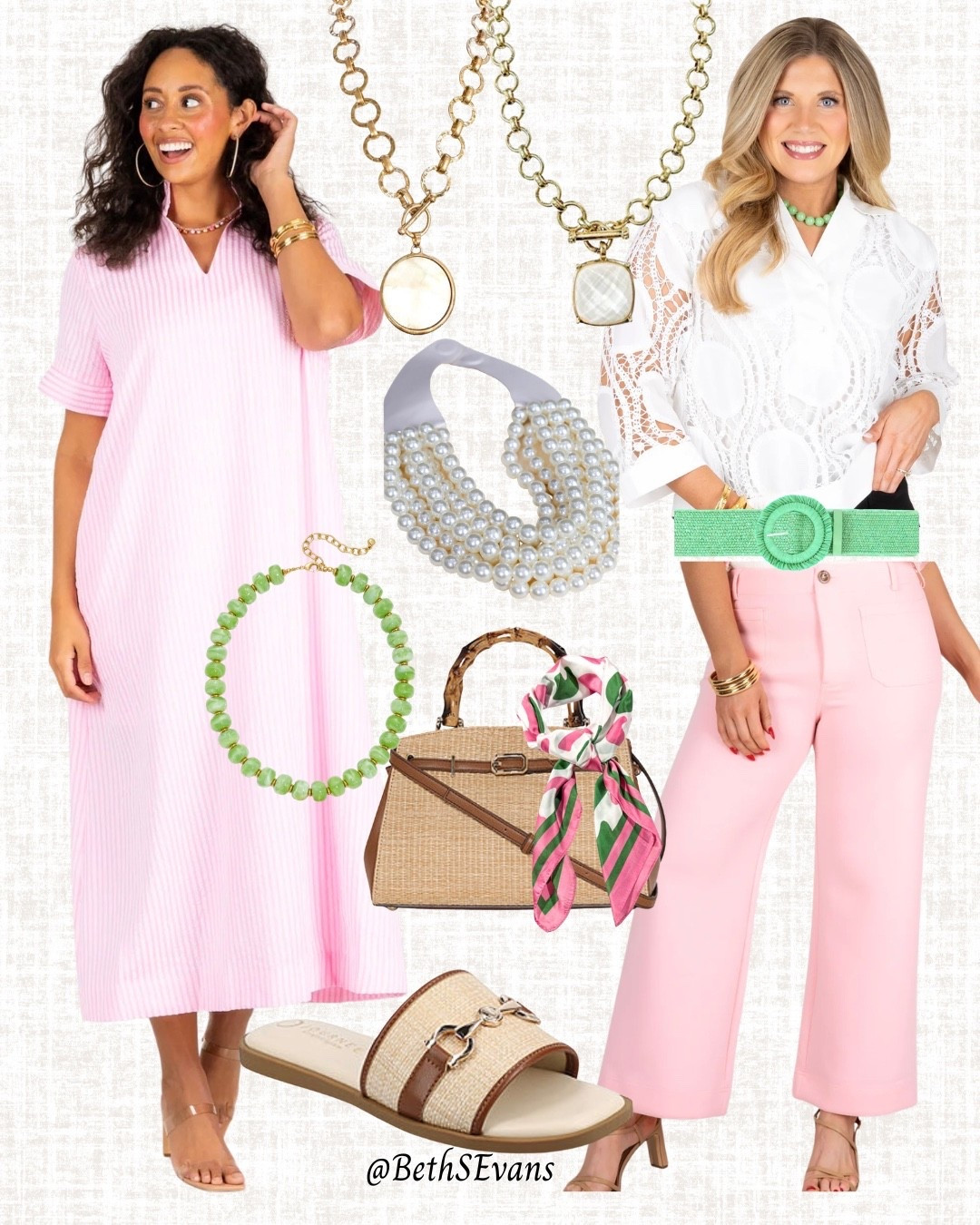 I love the combo of pink, green, and a straw bag. It just says spring and summer to me. I have this dress in order and will style it when it arrives! I think it will be the perfect throw on and go dress for warm weather!
#thewillowtree #twt

#LTKOver40 #LTKSeasonal #LTKMidsize