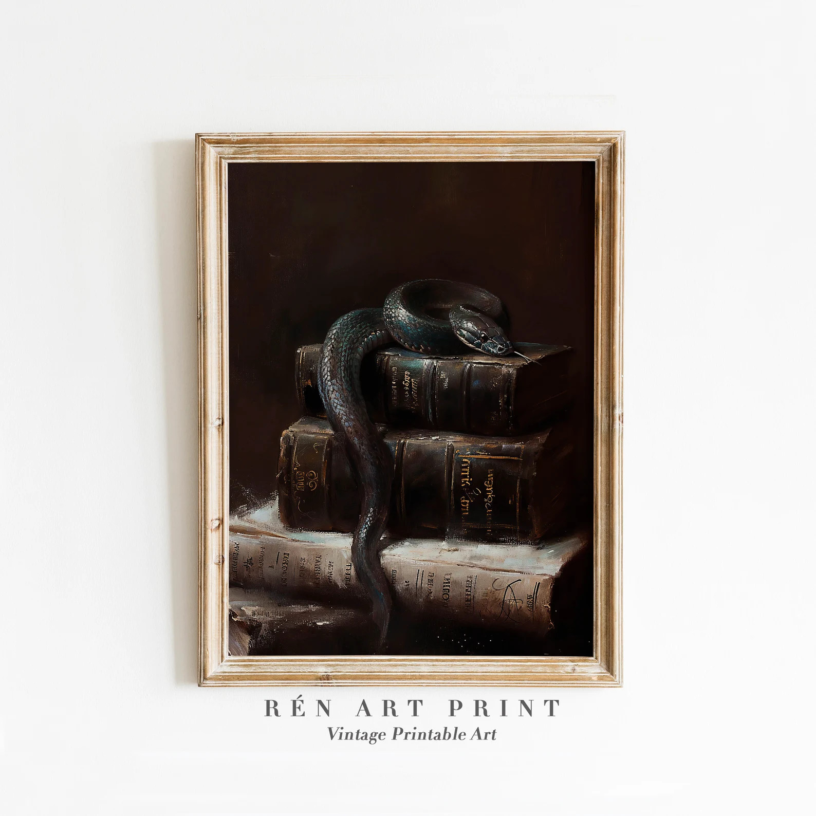 Moody Snake Printable Wall Art Dark Academia Print Halloween Wall Art Vintage Gothic Home Decor A... | Etsy (US)