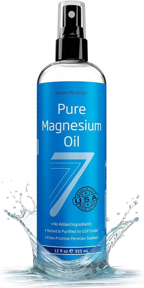 Seven Minerals, Pure Magnesium Oil Spray - Big 12 fl oz (Lasts 9 Months) - USP Grade Magnesium Sp... | Amazon (US)