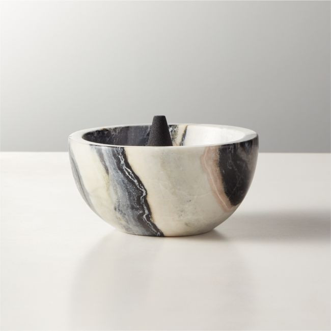 Floral Marble Incense Burner | CB2