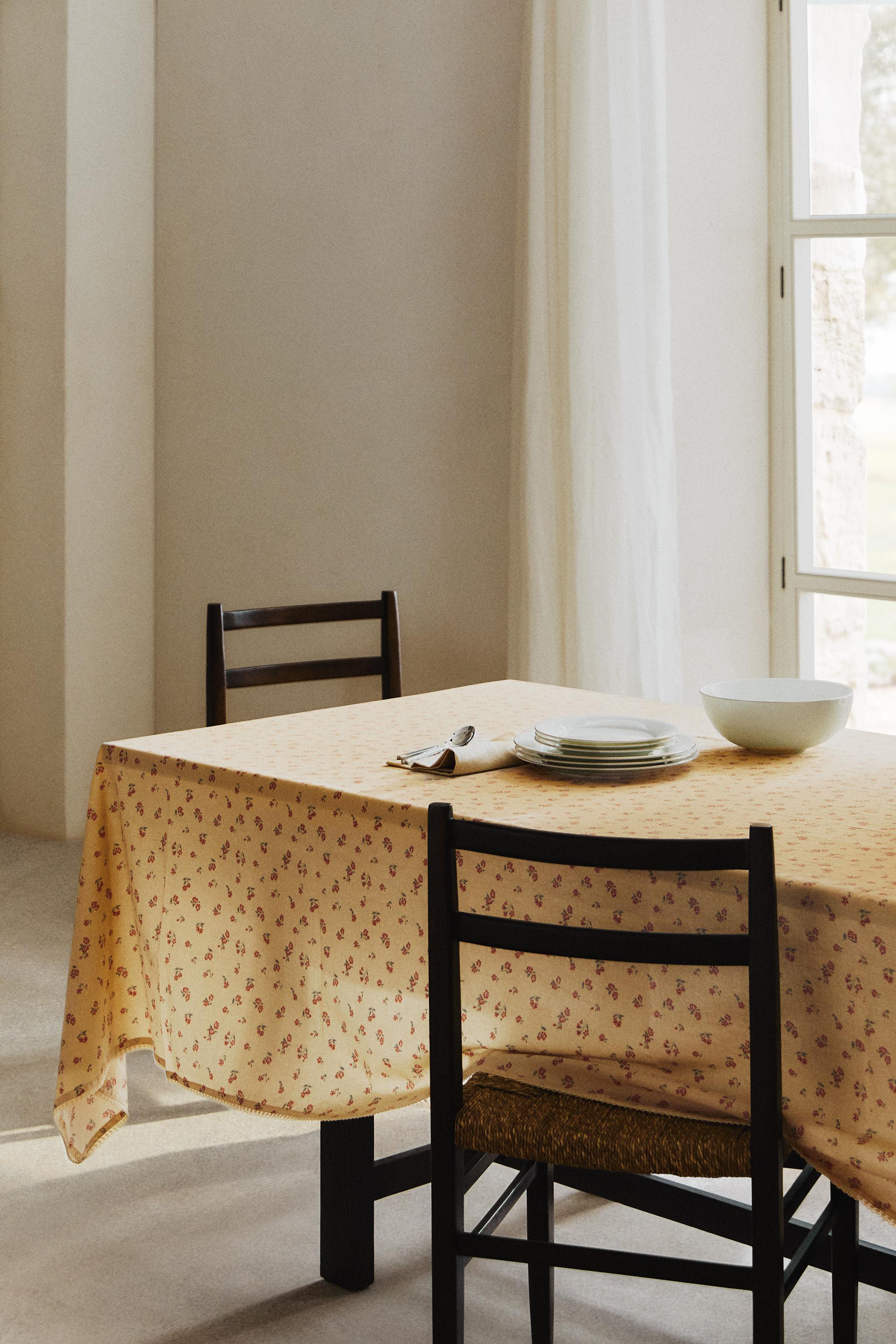 WILDFLOWER TABLECLOTH WITH LACE TRIM | Zara US