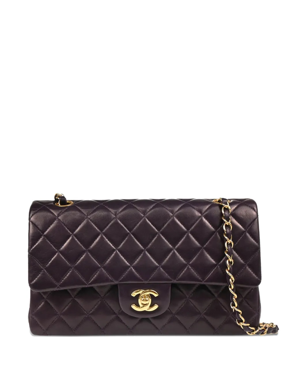 CHANEL Pre-Owned 2002 Medium Classic Double Flap Shoulder Bag | Purple | FARFETCH | Farfetch Global