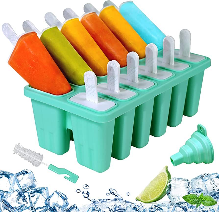 Silicone Popsicle Molds 12-cavity, DIY Ice Pop Mold for Kids Adult Teens, BPA Free Ice Cream Mold... | Amazon (US)