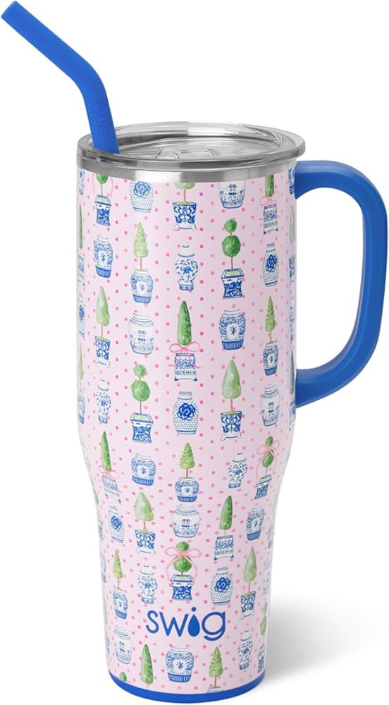 Swig Life 40oz Mega Mug, 40 oz Tumbler with Handle and Straw, Cup Holder Friendly, Dishwasher Saf... | Amazon (US)