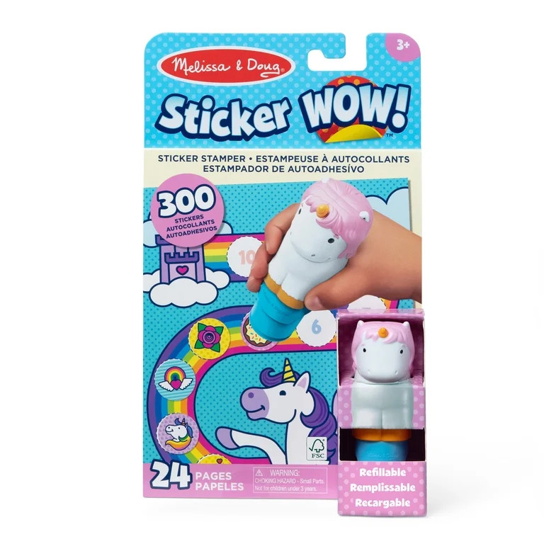 Melissa & Doug Wow! Sticker 24-Page Activity Pad with 300 Stickers and Stamper | Walmart (US)