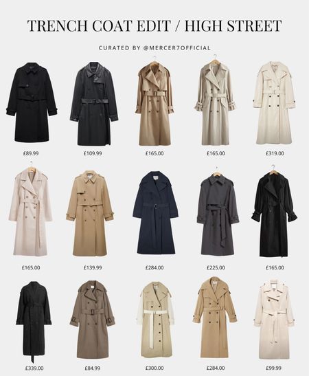 High street trench coat options that are slightly more budget friendly! 

#LTKeurope #LTKSeasonal #LTKstyletip