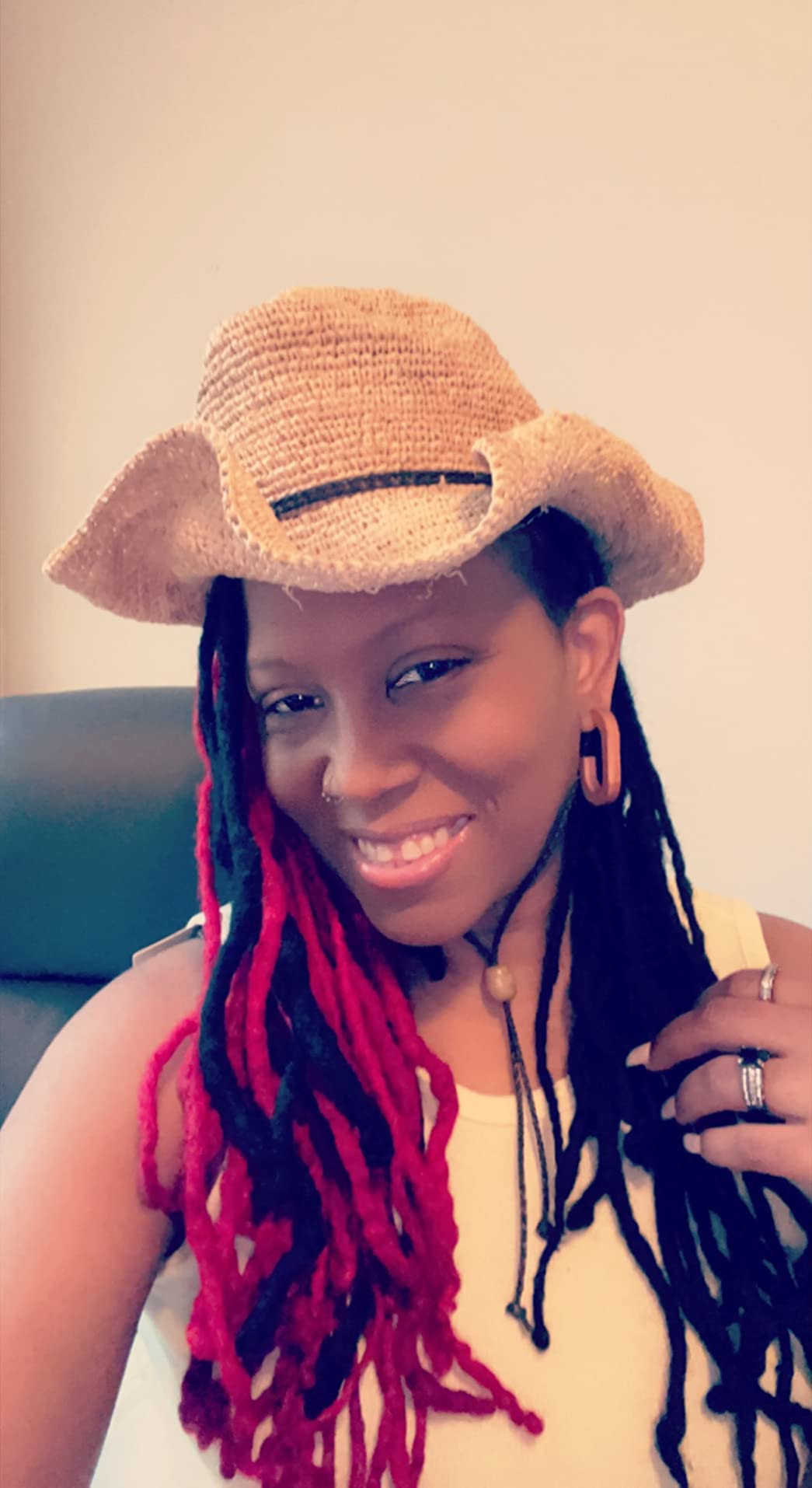 Women's Crocheted Raffia Cowboy Hat with Wire Brim Natural | Amazon (US)