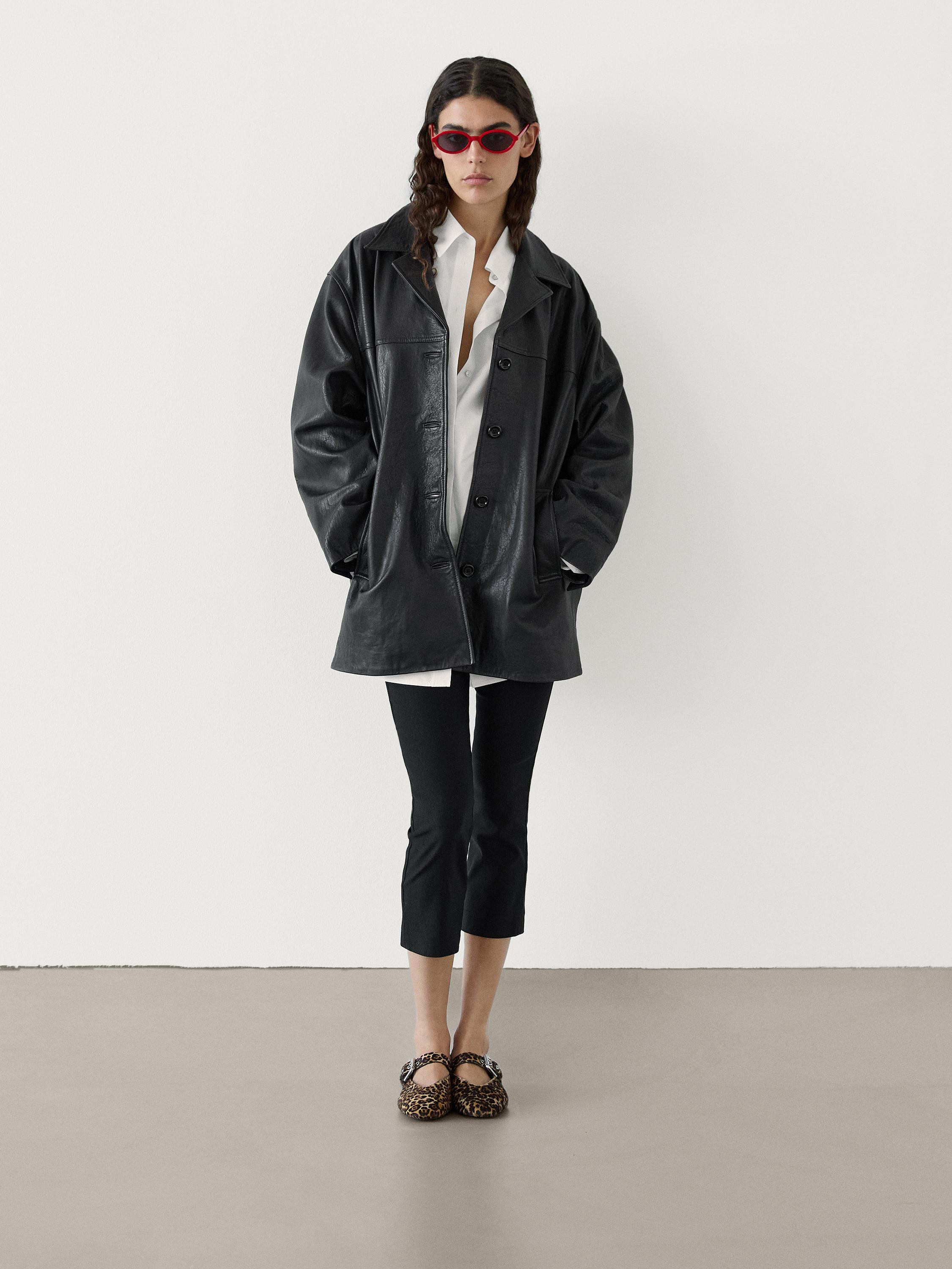 Nappaleder Jacke mit Ziernähten | Massimo Dutti DE