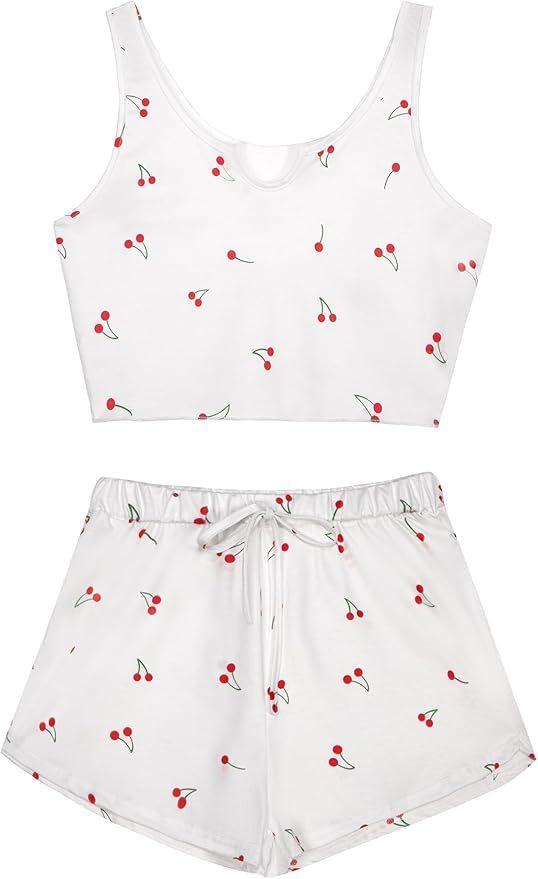 Avanova Womens Cute 2 Piece Tank Top Shorts Pajama Sets Sleepwear Loungewear | Amazon (US)
