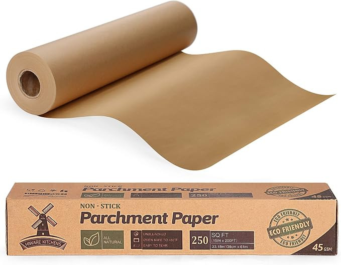 Unbleached 15 x 200 ft Parchment Baking Paper Roll - 250 Sq.Ft for Baking, Cooking, Grilling, Air... | Amazon (US)