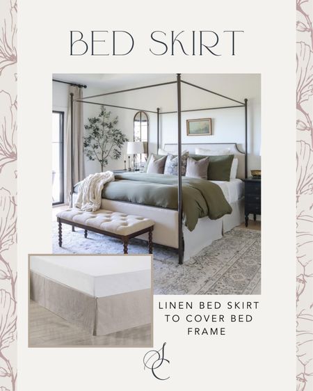 Linen bed skirt to cover this king canopy bed frame  - I have the Classic-Linen 14"

#LTKstyletip #LTKunder100 #LTKhome