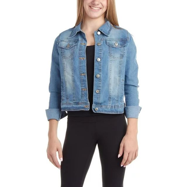 dollhouse Women’s Jacket - Basic Denim Classic Crop Jean Jacket (Size: S-XL) | Walmart (US)