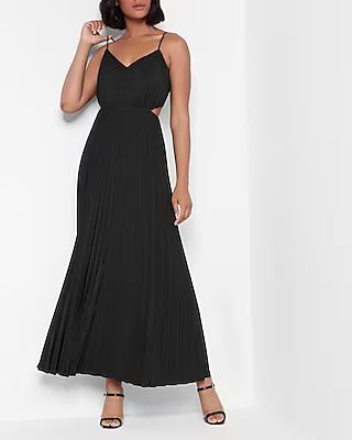 Pleated Side Cutout Maxi Dress | Express