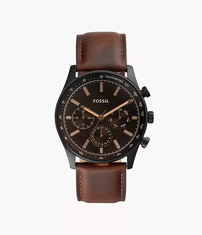 Sullivan Multifunction Brown Leather Watch | Fossil (US)