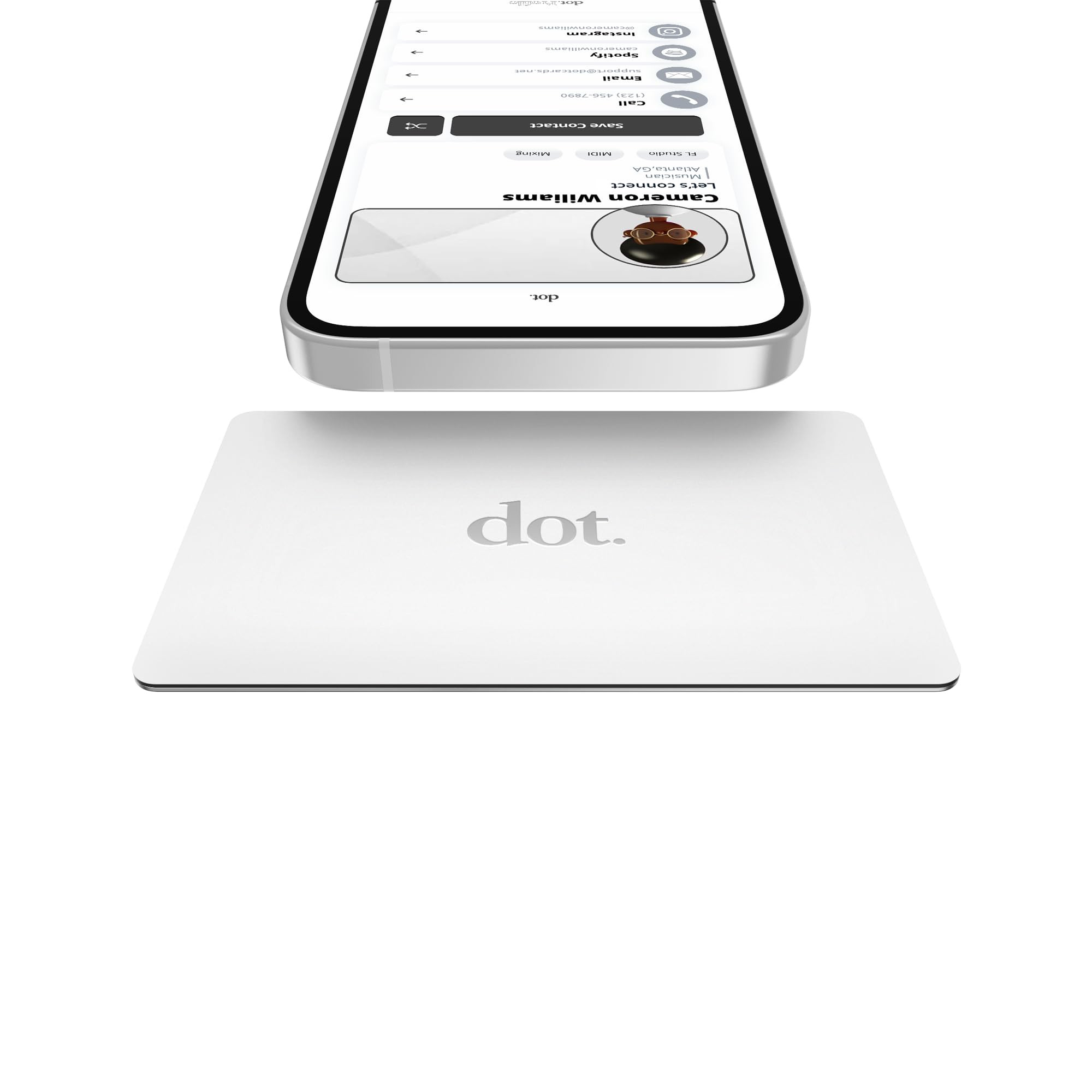 dot. Card Metal - Digital Business Card - Tap Compatible with iPhone & Android (White) | Amazon (US)