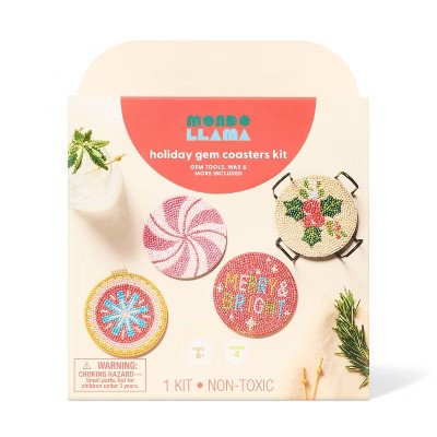 Christmas Craft 4ct Gem Art Coasters Kit - Mondo Llama™ | Target