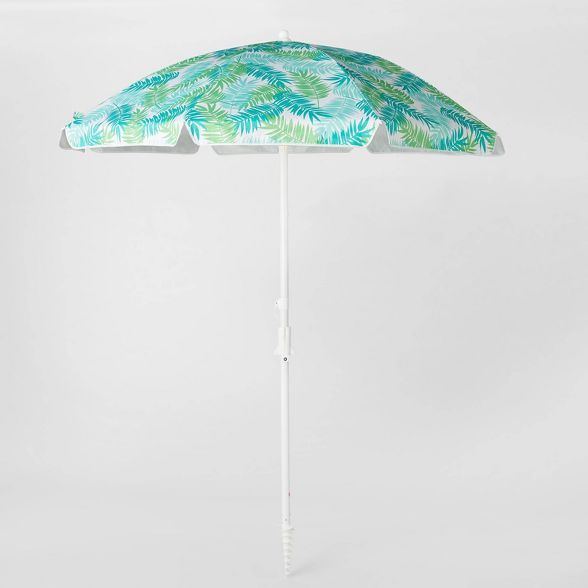 6' Umbrella with Anchor Green Leaf - Sun Squad™ | Target
