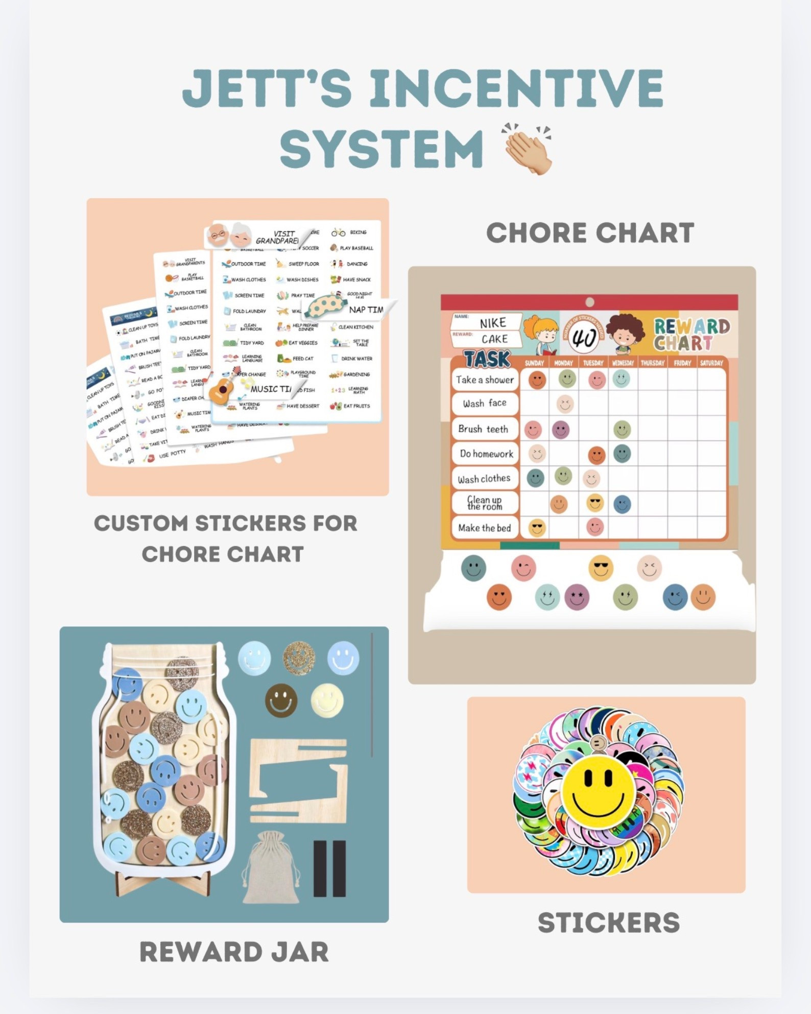 Incentive system 👏🏼🏆

Everything is from Amazon! 
I purchased a bunch of different stickers because my handwriting is terrible for the chore  chart 🙃 

The reward jar can be magnetic to a refrigerator or it also comes with a stand! 

A large pack of big smile, smiley face stickers because sometimes a simple sticker goes along way! 😃



#LTKKids #LTKmomlife #LTKdayinmylife