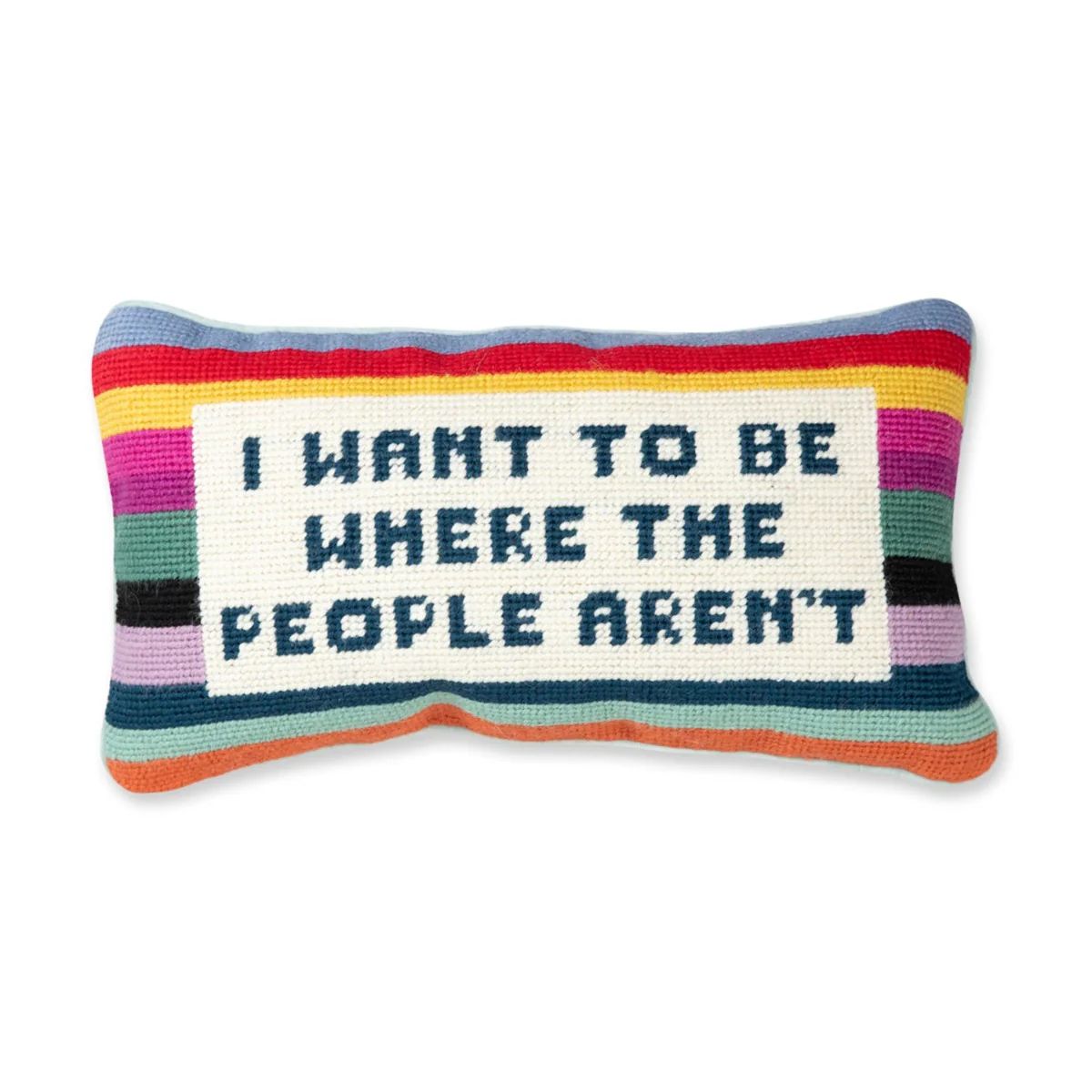 Furbish Studio - I Want to be Where the People Aren't Needlepoint Pillow | Furbish Studio