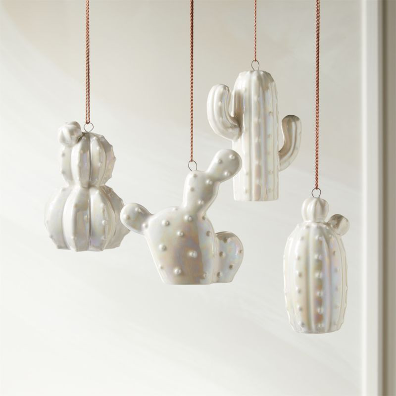 Luster Cacti Christmas Tree Ornaments Set of 4 + Reviews | CB2 | CB2