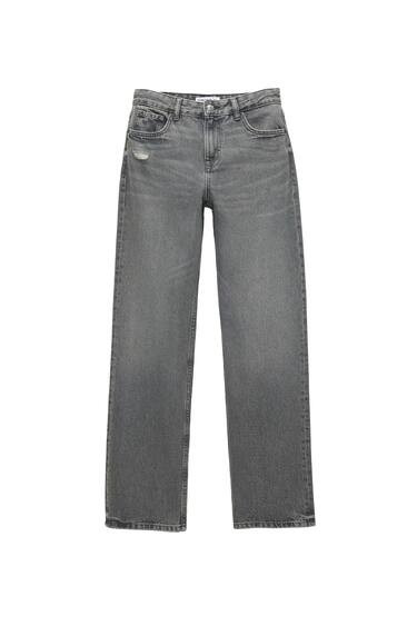 Mid-waist straight-leg jeans | PULL and BEAR UK