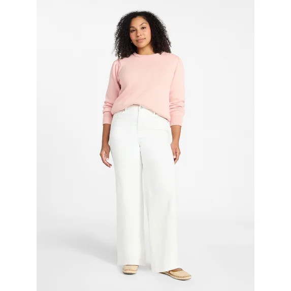 Time and Tru Women's Wide Leg Jeans, 31" Inseam, Sizes 0-22, 0L-22L | Walmart (US)