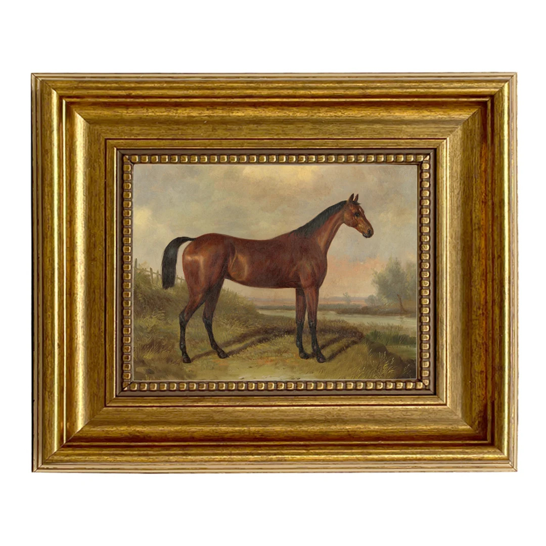 Hunter in a Landscape After William Barraud Framed Oil Painting Print on Canvas, Framed Horse Pri... | Etsy (US)