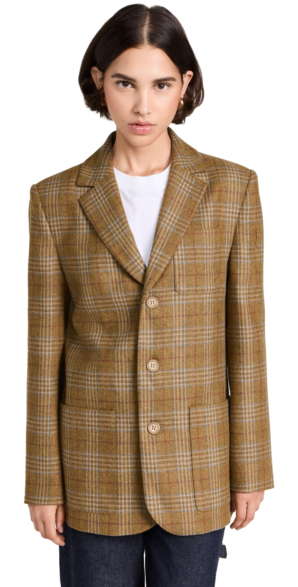 Tibi Hopper Plaid Dennis Blazer | Shopbop