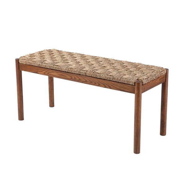 Dunhor Coastal 39.25&#34; Natural Seagrass Bench Brown - Aiden Lane | Target