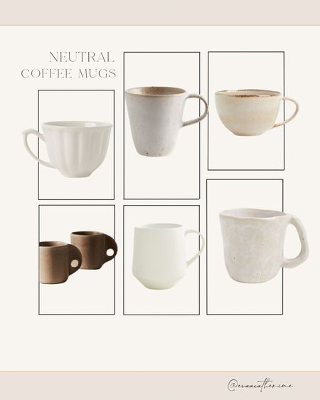 If you love neutral coffee mugs as much as I do, you're going to love today post! I rounded up affordable options in brown, beige, and ivory 🤍