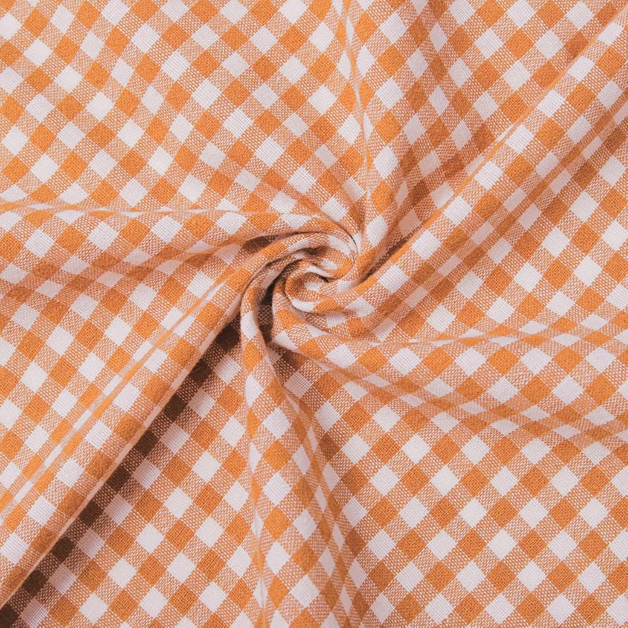57\u201dW x 36\u201dL Gingham Poly-Cotton Fabric Cut By The Yard, Checkered Plaid Vintage Fabric ... | Amazon (US)