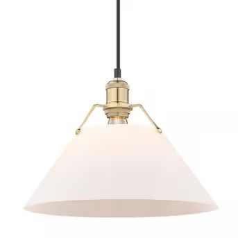 Golden Lighting Orwell Brushed Champagne Bronze Transitional Opal Glass Cone Led; Hanging Pendant... | Lowe's