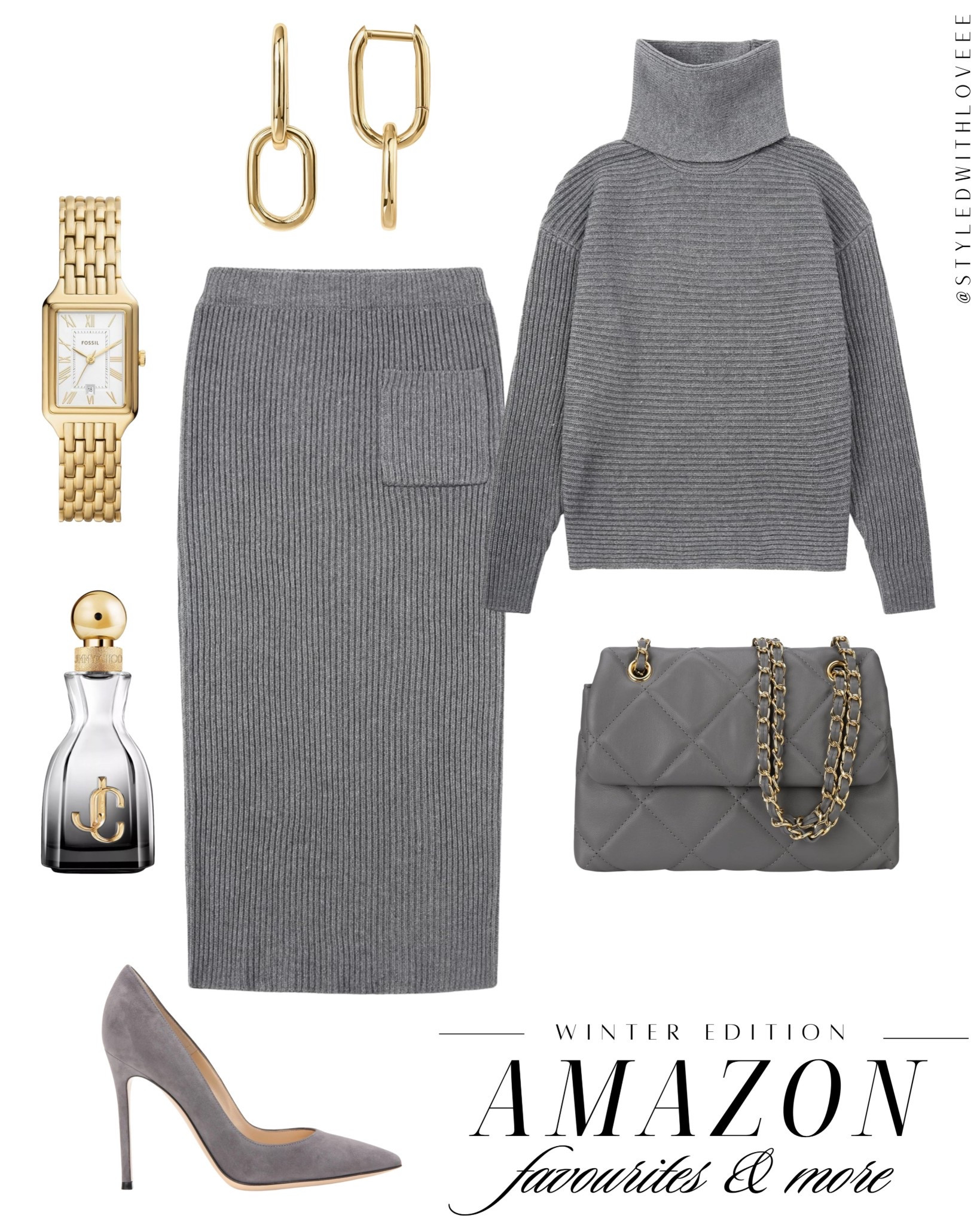 Cozy on top, polished all around — winter elegance, but make it effortless 🤍✨
This ribbed grey knit set is giving quiet luxury in the softest way, and I’m letting her speak. Gold details to warm it up, sleek suede heels to keep it elevated, and a quilted bag to seal the deal. Consider this my soft-power winter uniform. ✨

#LTKootd #LTKSeasonal #LTKHoliday 

 
